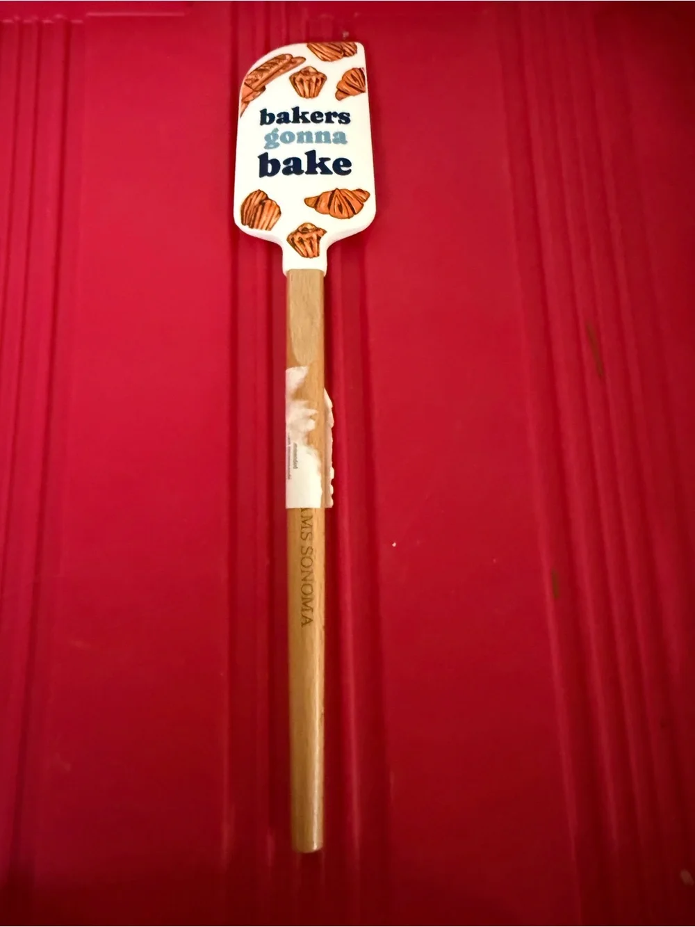 Williams Sonoma Bakers Gonna Bake Silicone Spatula - White and Natural Wood